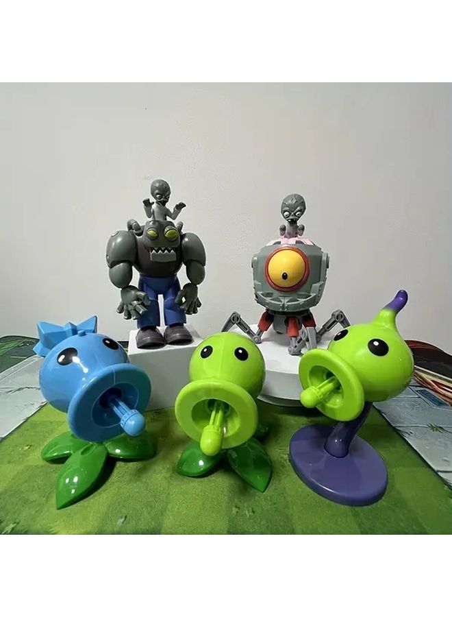 Plant Vs Zombie 5PCS Durable ABS Plastic Toy Set With White Base For Indoor Outdoor Play - Image 3